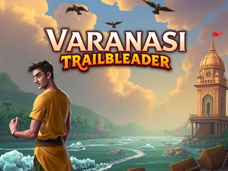 Varanasi Trailblazer game cover featuring the sacred Ganges river